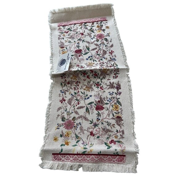 NEW with Tags Vintage Stevens Linen Placemats Napkins Runner Flowers Made in USA - Picture 8 of 9